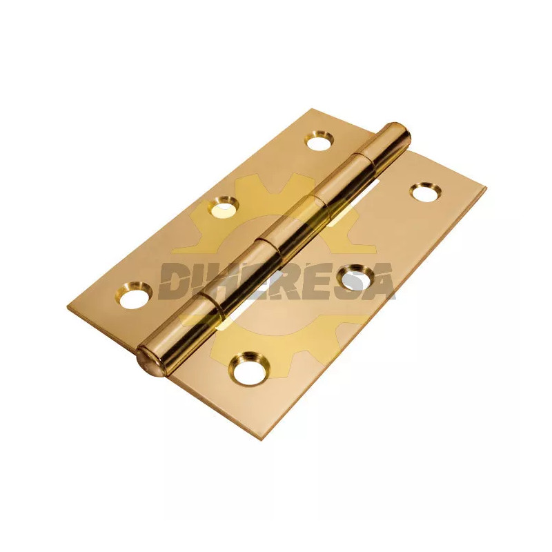 Bisagra Rectangular Acero Latonado De 1 1/2" X 1 3/16"