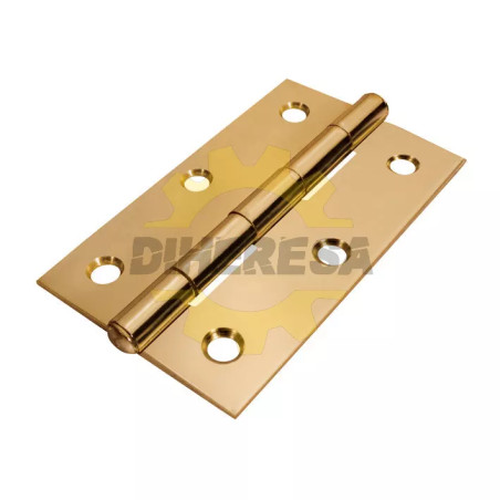 Bisagra Rectangular Acero Latonado De 3 1/2" X 2 1/2"