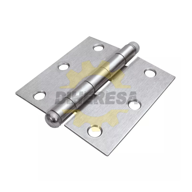 Bisagra Cuadrada Cromo Mate 3 1/2" X 3 1/2" Cabeza Redonda