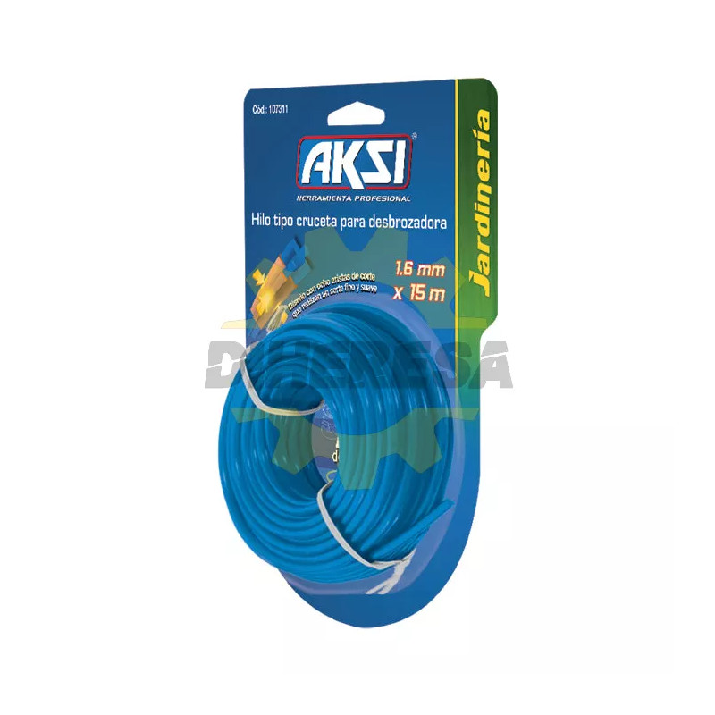 Hilo Para Desbrozadora Tipo Cruceta  De 1.6mm X15m
