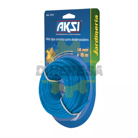 Hilo Para Desbrozadora Tipo Cruceta  De 1.6mm X15m
