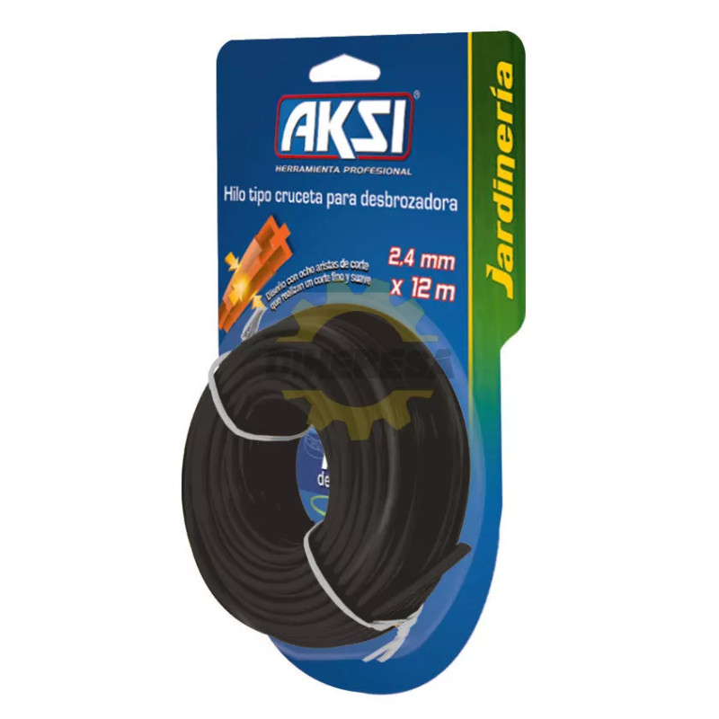 Hilo Para Desbrozadora Tipo Cruceta De 3.7 Mm X 12 M