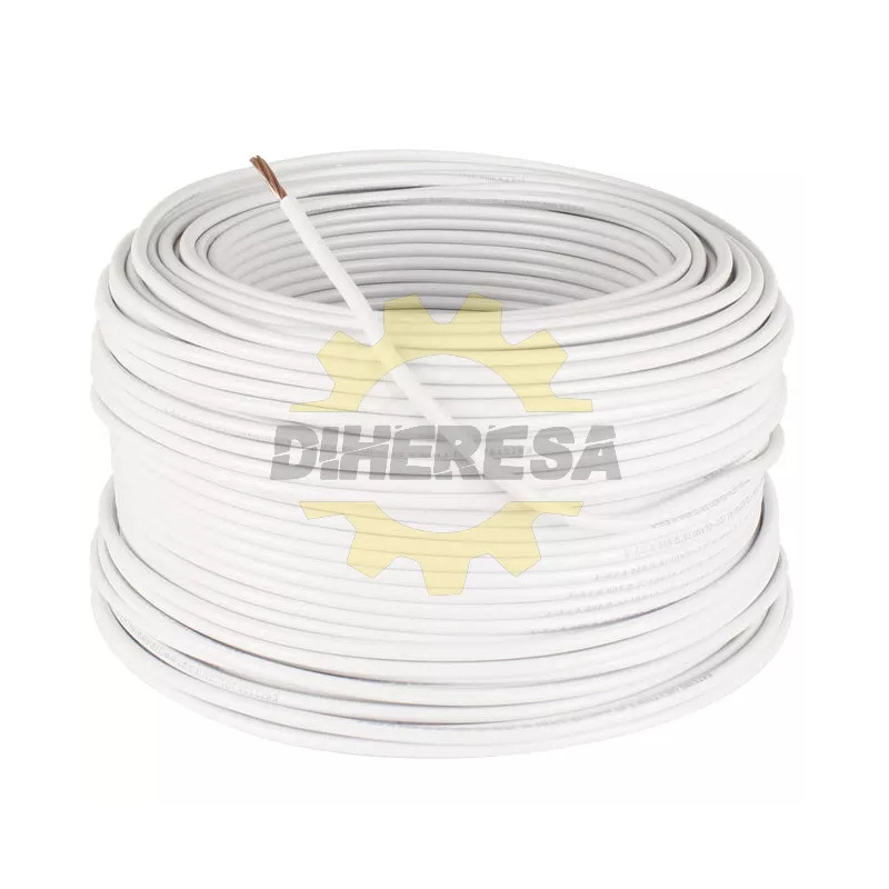 Cable Thw Cca Ul Cal. 10 Blanco, Rollo De 100 Mts