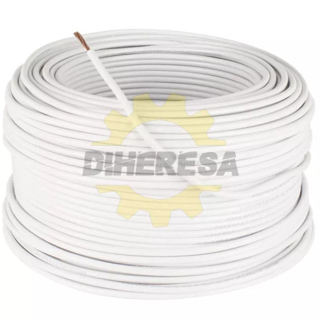 Cable Thw Cca Ul Cal. 10 Blanco, Rollo De 100 Mts