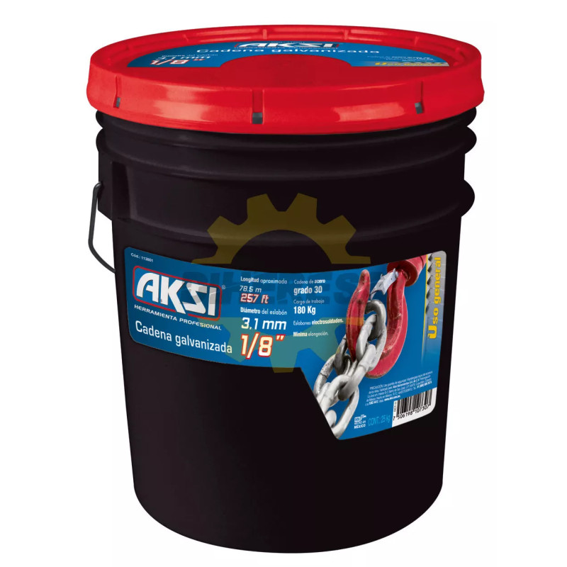 Cadena Galvanizada 1/8" (Cubeta De 25 Kg)