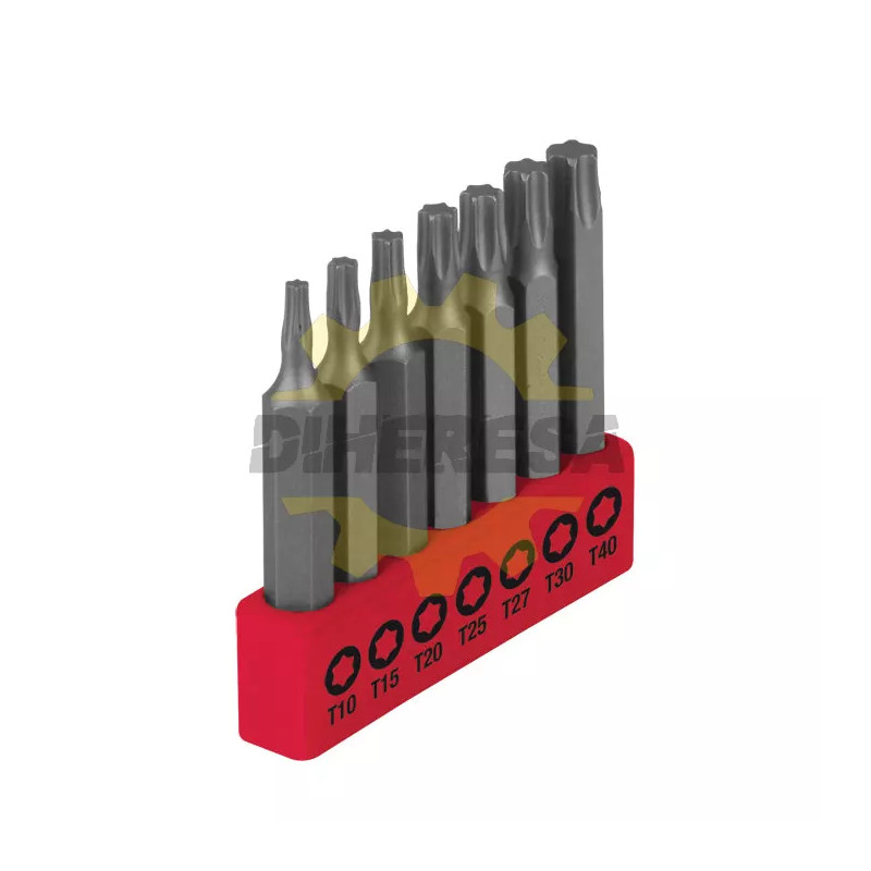 Juego De 7 Puntas (T10, T15, T20, T25, T27, T30, T40) 50 Mm (2")