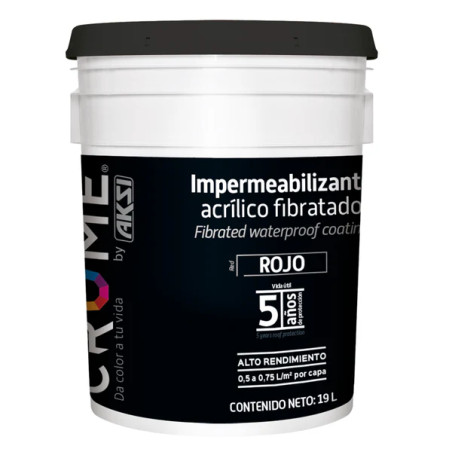 Impermeabilizante Fibratado Rojo 5 Años - Cubeta