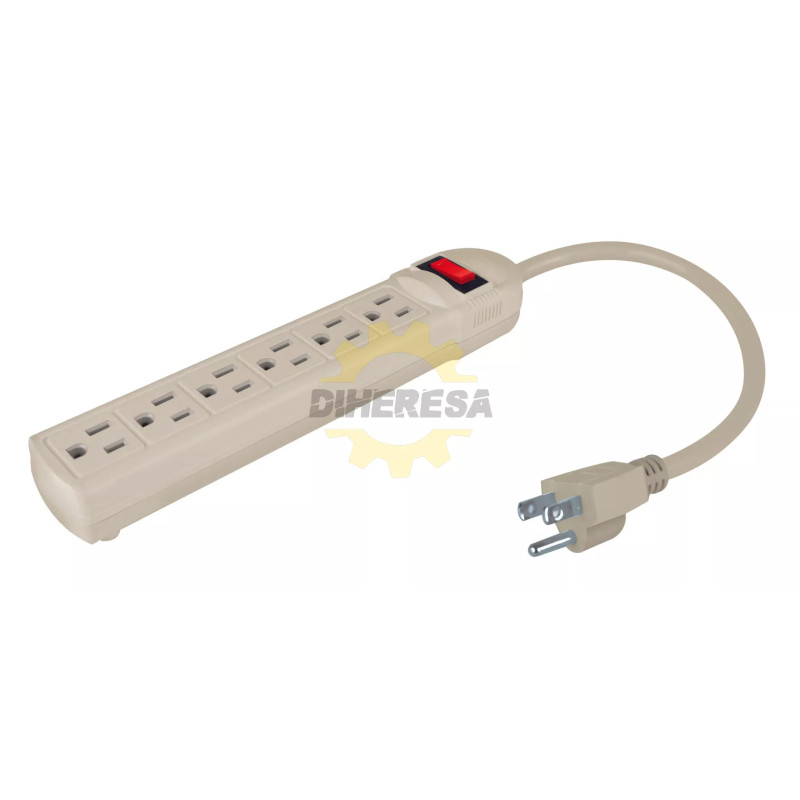 Barra Multicontacto 6 Entradas Cable 20cm 16awg