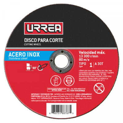 AMSD07 URREA Disco abrasivo tipo 27 para acero inoxidable 7  pulgadas  x 5/32  pulgadas