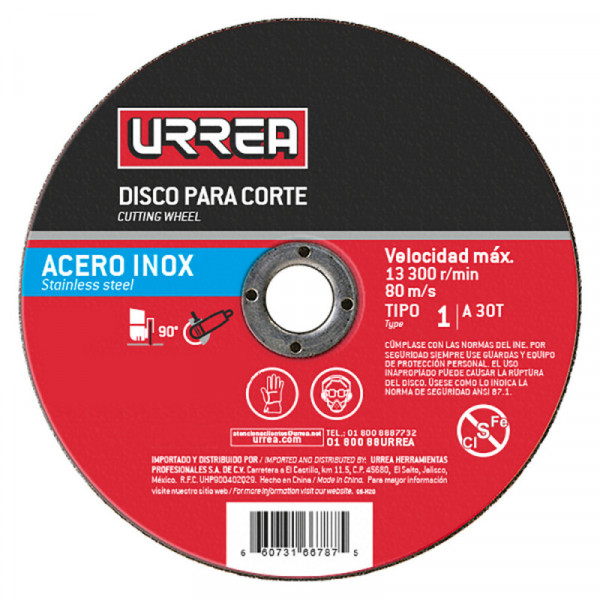 AMSD07 URREA Disco abrasivo tipo 27 para acero inoxidable 7" x 5/32" Urrea | DIHERESA