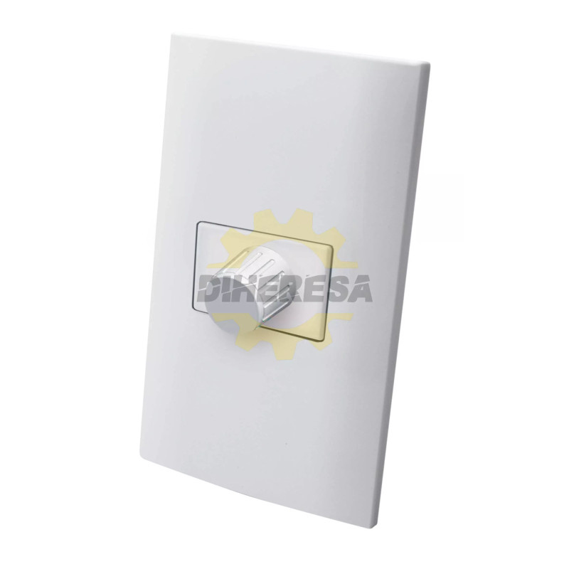 Atenuador De Luz Rotativo Con Placa Plástica - Blanco - Linea Altimus
