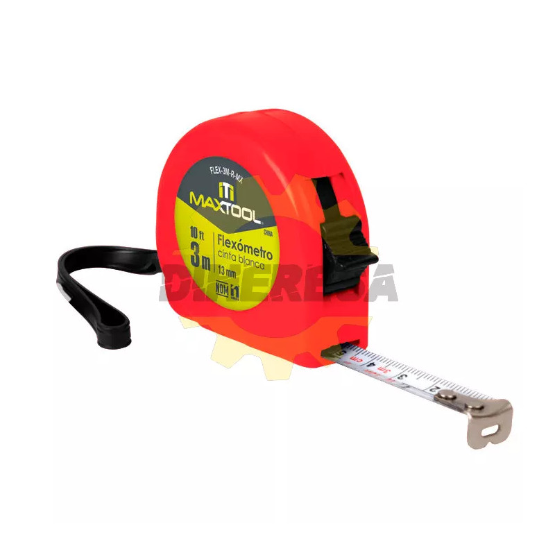 Flexometro De 3 Mts Color Rojo