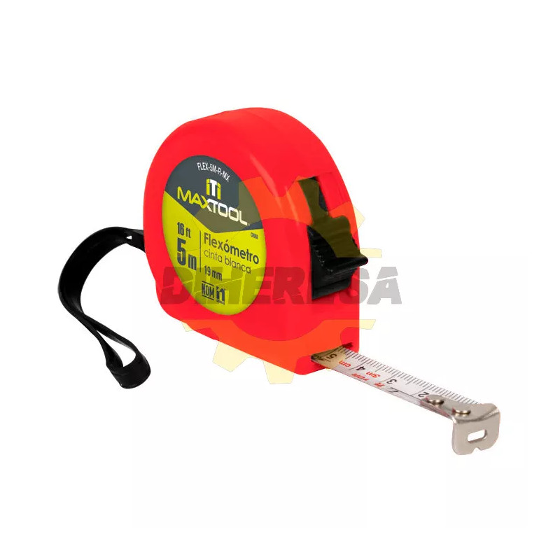 Flexometro De 5 Mts Color Rojo