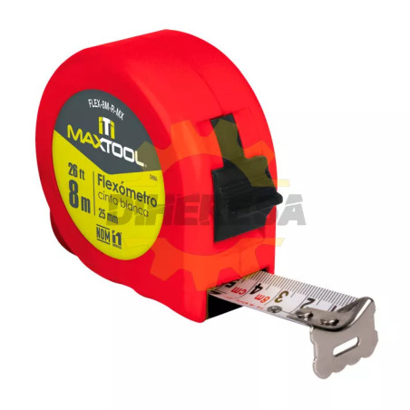 Flexometro De 8 Mts Color Rojo