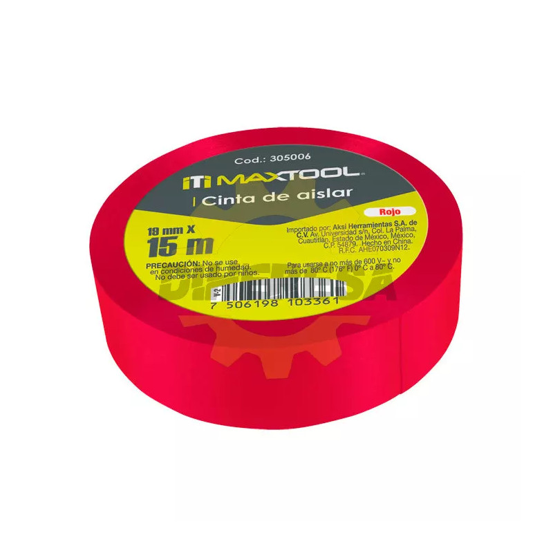 Cinta De Aislar Roja 19mmx15m