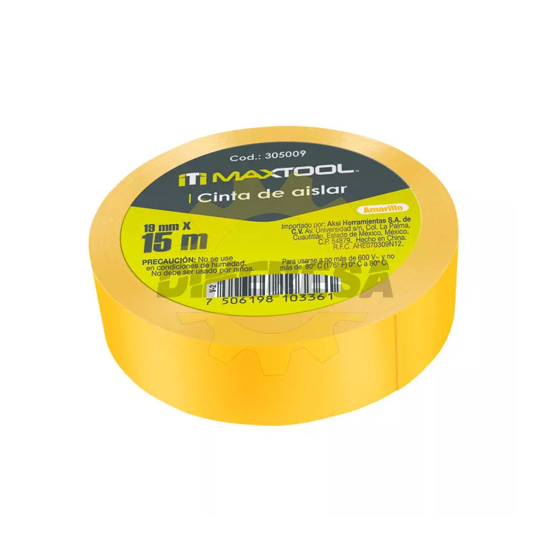 Cinta De Aislar Amarillo 19mmx15m