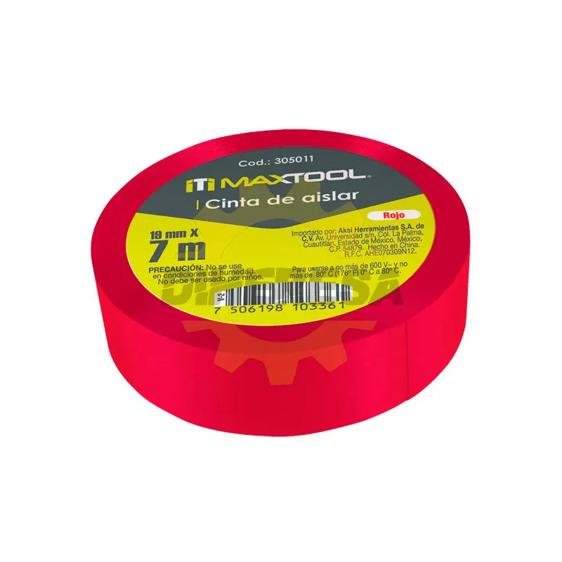 Cinta De Aislar Roja 19mmx7m