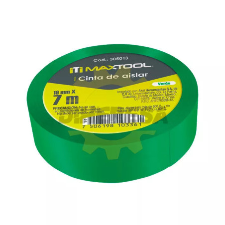 Cinta De Aislar Verde 19mmx7m