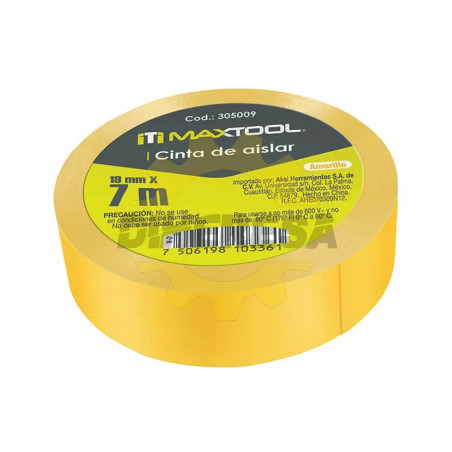 Cinta De Aislar Amarillo 19mmx7m
