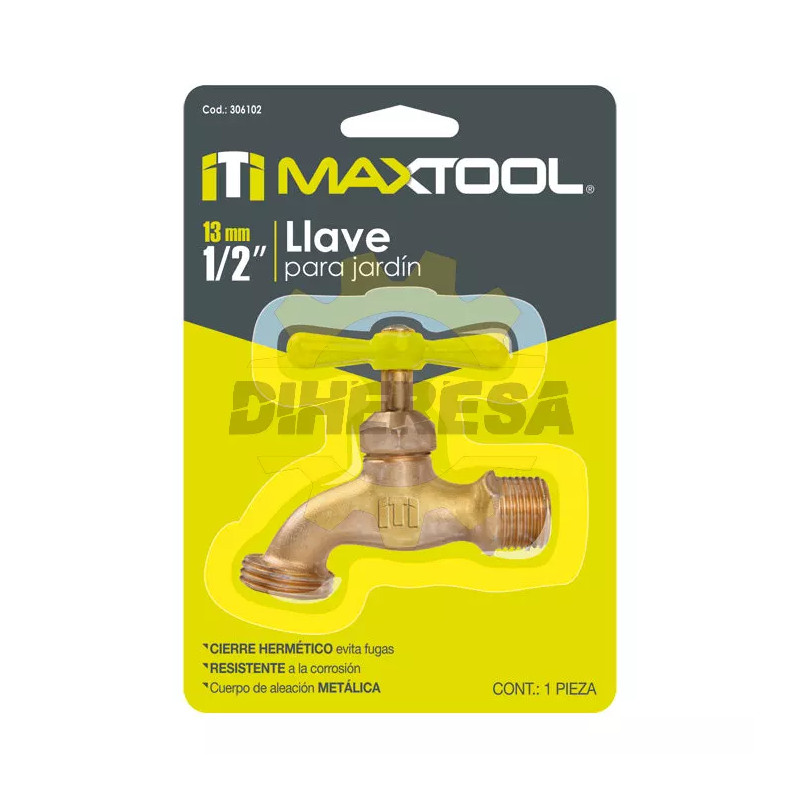 Llave Para Jardin 1/2", Blister