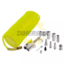 Pistola Para Sopletear Con Accesorios Neumaticos Para Limpiar E Inflar 14 Pzs.