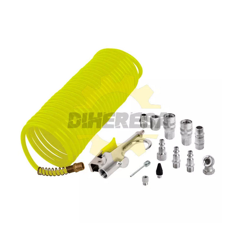Pistola Para Sopletear Con Accesorios Neumaticos Para Limpiar E Inflar 14 Pzs.