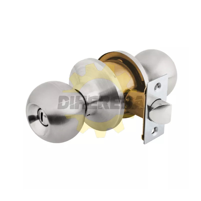 Cerradura De Pomo Tipo Esfera, Cromo Mate (Baño) Caja