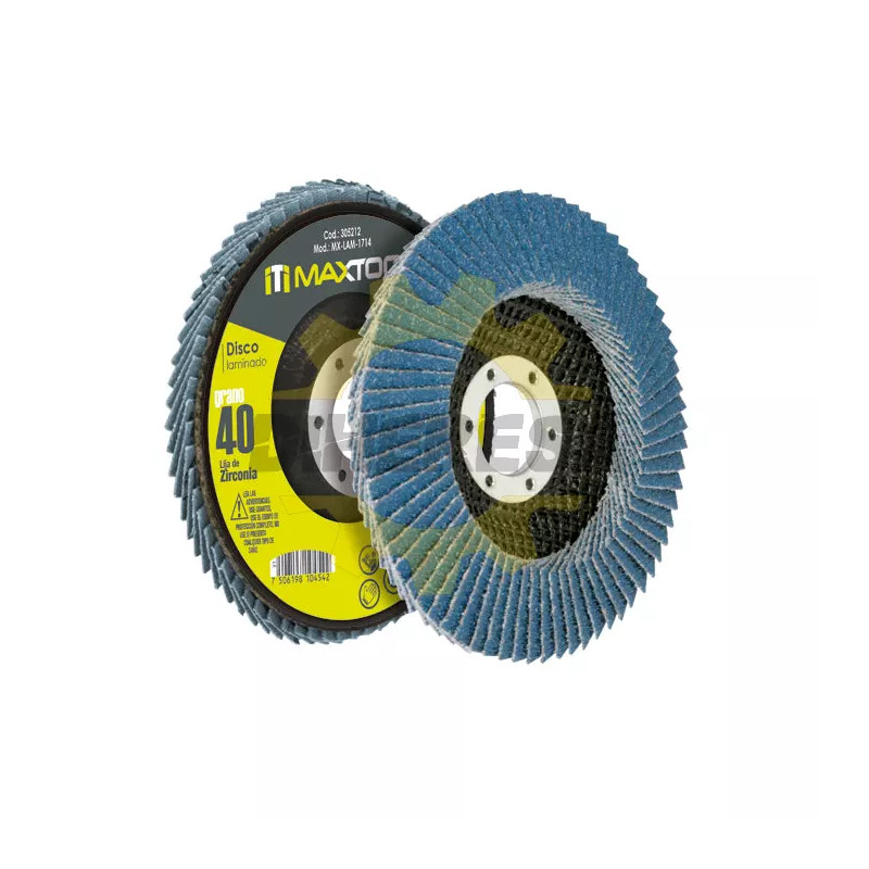 Disco Laminado De 4 1/2", Grano 40 Maxtool