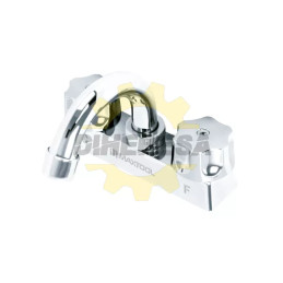 Mezcladora Para Lavabo 4" Cuello Curvo Maneral Tipo 4 Puntas, Abs Y Cuerpo Laton