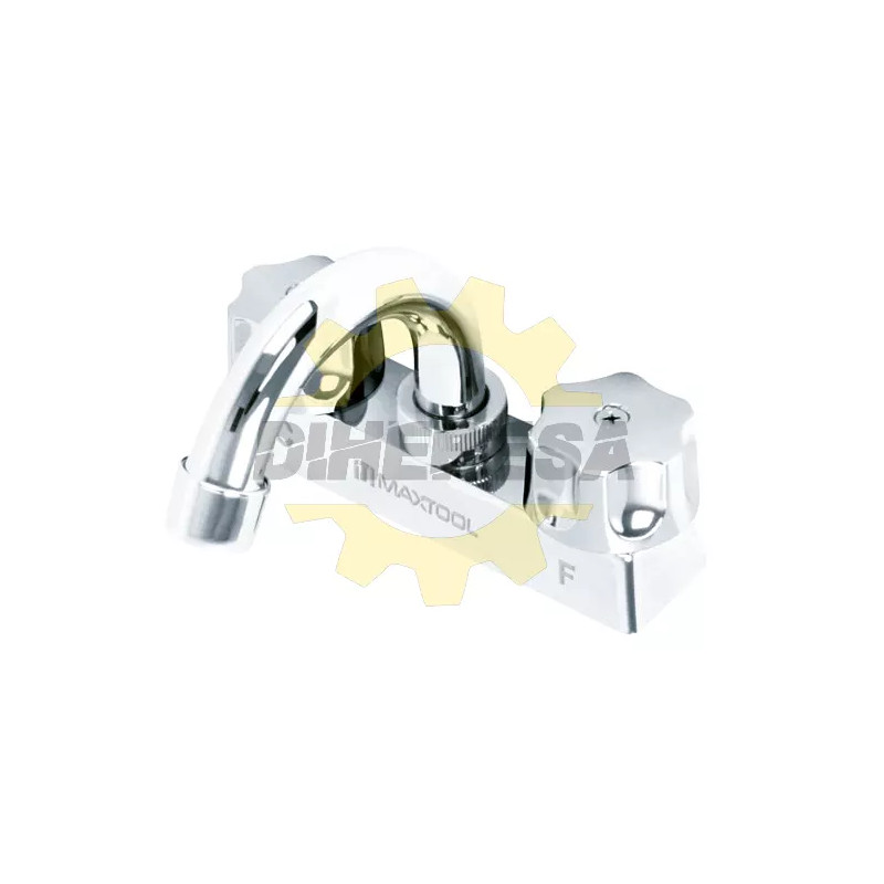 Mezcladora Para Lavabo 4" Cuello Curvo Maneral Tipo 4 Puntas, Abs Y Cuerpo Laton