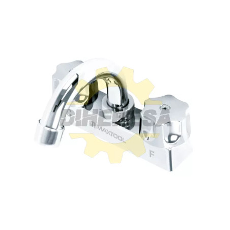 Mezcladora Para Lavabo 4" Cuello Curvo Maneral Tipo 4 Puntas, Abs Y Cuerpo Laton