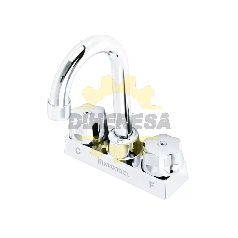 Mezcladora Para Lavabo 4" Cuello Bar Maneral Tipo 4 Puntas, Abs Y Cuerpo Laton