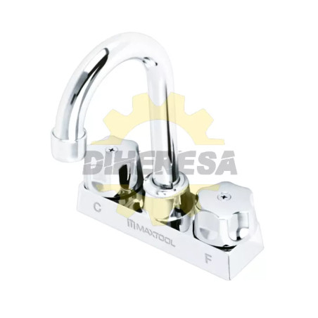 Mezcladora Para Lavabo 4" Cuello Bar Maneral Tipo 4 Puntas, Abs Y Cuerpo Laton