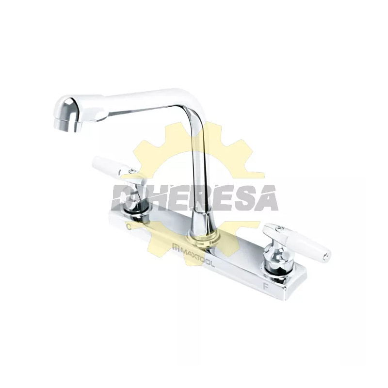 Mezcladora De Cocina 8" Cuello Cobra Maneral Tipo Marfil Abs