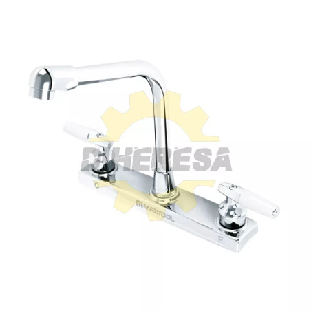 Mezcladora De Cocina 8" Cuello Cobra Maneral Tipo Marfil Abs