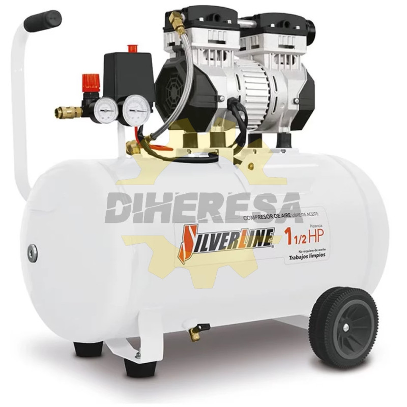 DC-1.5H50L COMPRESOR LIBRE DE ACEITE 1.5HP 50 LITROS HORIZONTAL