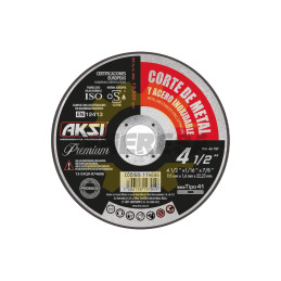 Disco Corte De Metal Linea Premium 4 1/2" X 1.6mm, Tipo 1- Alto Rendimiento
