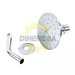 Regadera Redonda 3 1/2" Metalica Con Brazo Y Chapeton