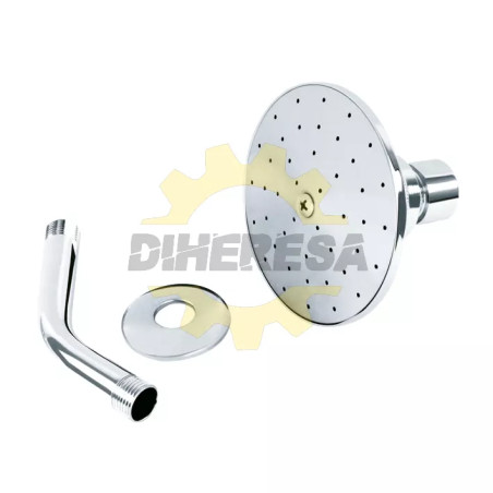Regadera Redonda 3 1/2" Metalica Con Brazo Y Chapeton