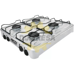 Estufa De Mesa 4 Quemadores Acero Inoxidable