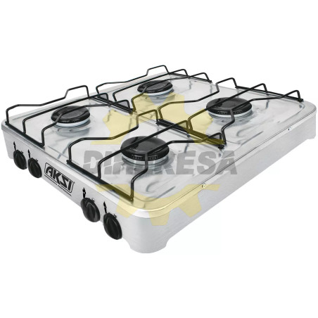Estufa De Mesa 4 Quemadores Acero Inoxidable