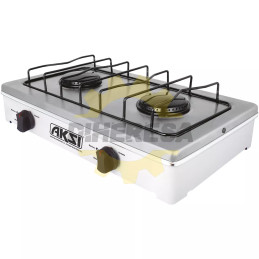 Estufa De Mesa 2 Quemadores Blanco Con Acero Inox