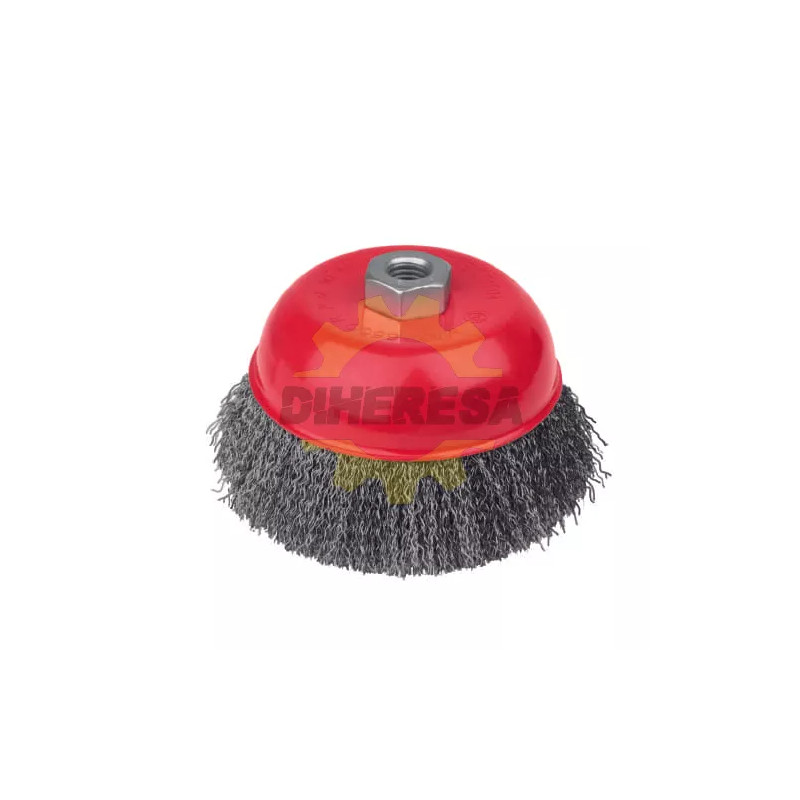 Carda De Copa De 4", Alambre Ondulado - Entrada De 14mm