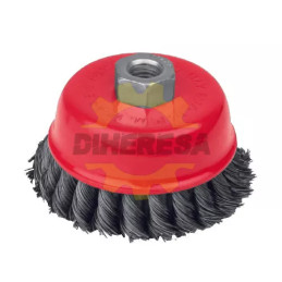 Carda De Copa De 3", Alambre Trenzado Fino - Entrada 5/8"
