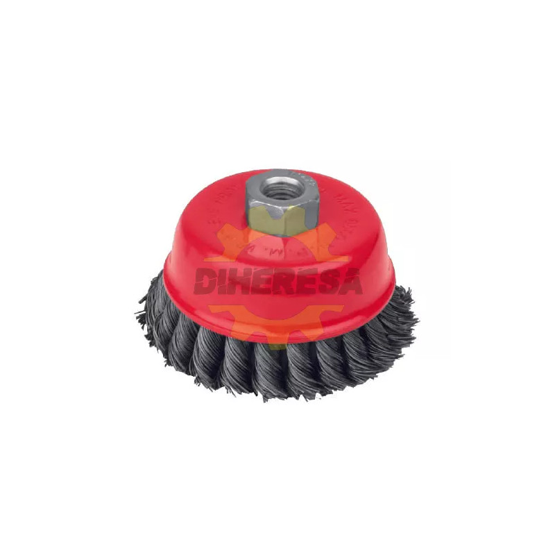 Carda De Copa De 5", Alambre Trenzado Fino - Entrada 5/8"
