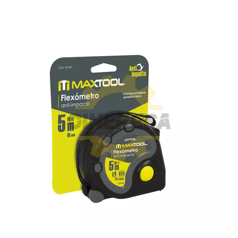 Flexometro De 5 Mts Anti Impacto En Blister