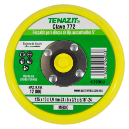Respaldo de 5 x 3/8 x 5/16-24 Pulgadas para discos de lija autoadherible.