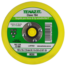 Respaldo de 6 x 5/8 x 5/16-24 Pulgadas para discos de lija autoadherible.