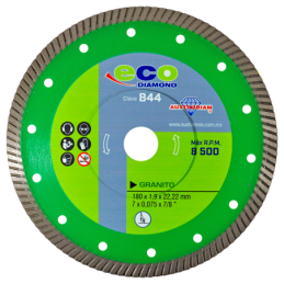 Disco turbo delgado de diamante para corte de granito y mármol 7 x 0.075 x 7/8 Pulgadas.