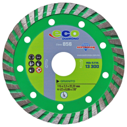 Disco turbo de diamante para corte de granito y mármol 4-1/2 x 0.09 x 7/8 Pulgadas.